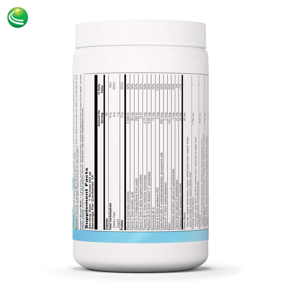 Nutra BioGenesis - Premiere Greens Multi - Superfood Protein, Fiber, Antioxidant, and Essential Nutrient Powder Supplement - 322 g - The Oasis of Health