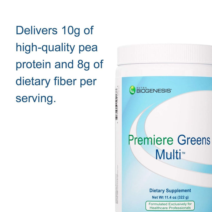 Nutra BioGenesis - Premiere Greens Multi - Superfood Protein, Fiber, Antioxidant, and Essential Nutrient Powder Supplement - 322 g - The Oasis of Health