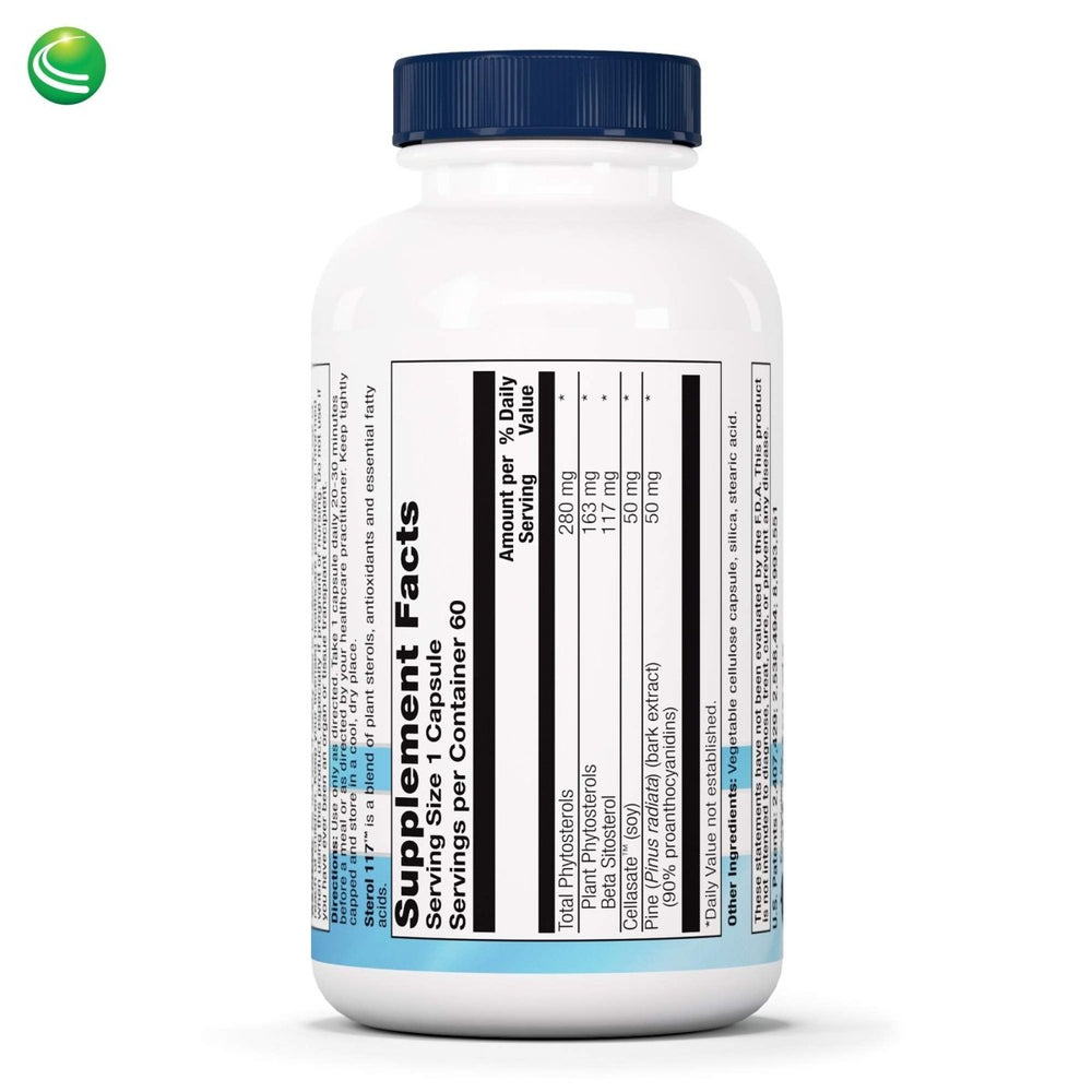 Nutra BioGenesis - Sterol 117 - Plant Sterols and Pine Bark Extract to Help Support Immunity, Urinary Tract Health and Cholesterol Already Within Normal Range - 60 Capsules - The Oasis of Health