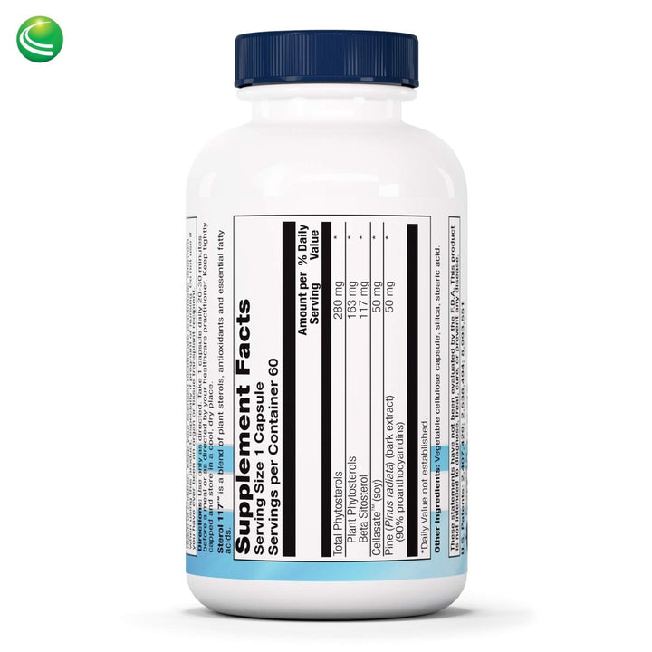 Nutra BioGenesis - Sterol 117 - Plant Sterols and Pine Bark Extract to Help Support Immunity, Urinary Tract Health and Cholesterol Already Within Normal Range - 60 Capsules - The Oasis of Health