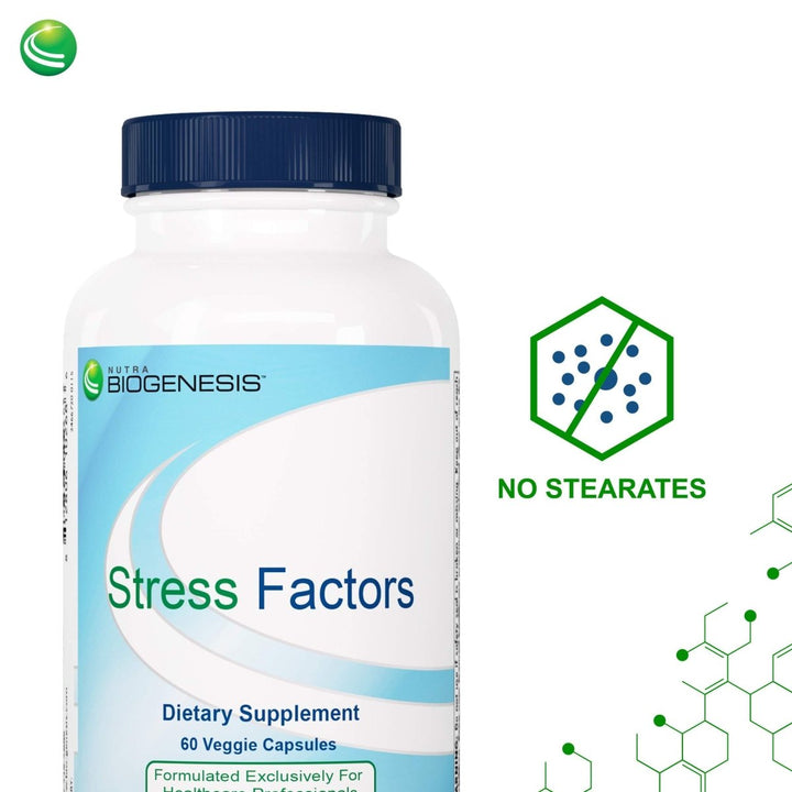 Nutra BioGenesis - Stress Factors - Vitamin B6, Lithium and GABA to Help Support Stress Response and Neurotransmitter Health - 60 Capsules - The Oasis of Health