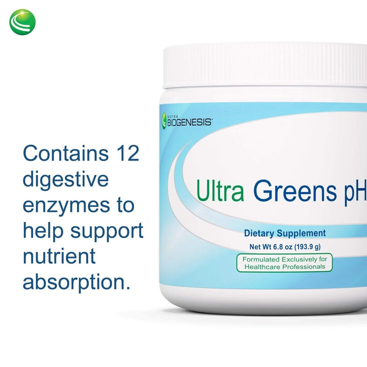 Nutra BioGenesis - Ultra Greens pH - Superfood Powder Dietary Supplement with Organic Spirulina, Kelp, Enzymes and Minerals - 6.8 Ounce - The Oasis of Health