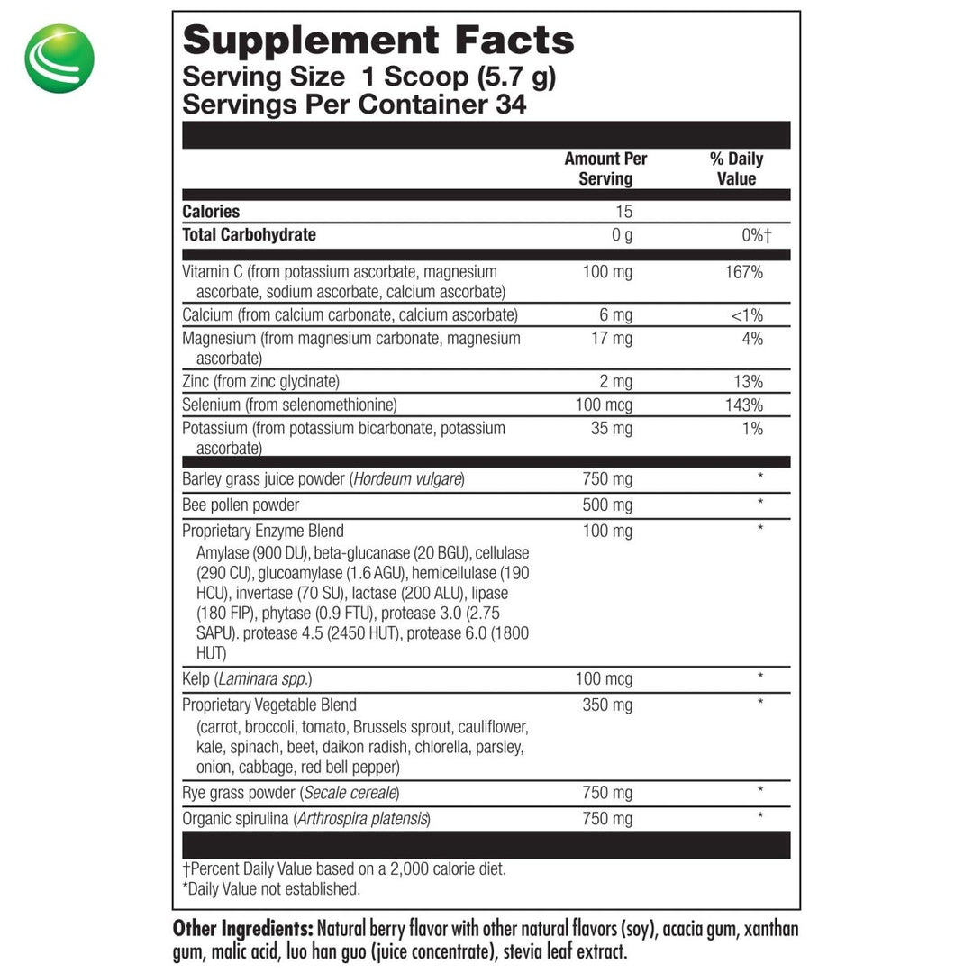 Nutra BioGenesis - Ultra Greens pH - Superfood Powder Dietary Supplement with Organic Spirulina, Kelp, Enzymes and Minerals - 6.8 Ounce - The Oasis of Health