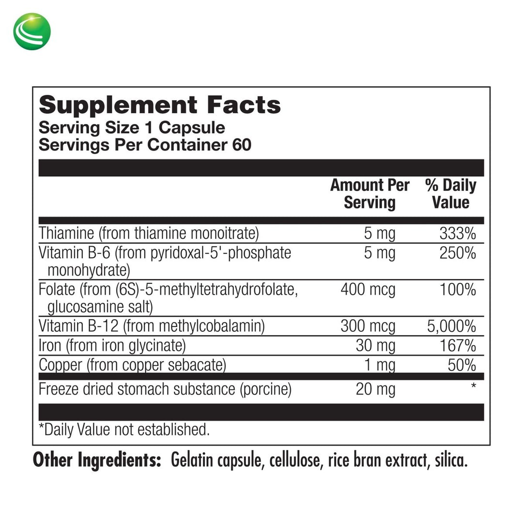 Nutra BioGenesis - Ultra Hematinic - , RBC Support and Energy - 60 Capsules 13576 - The Oasis of Health