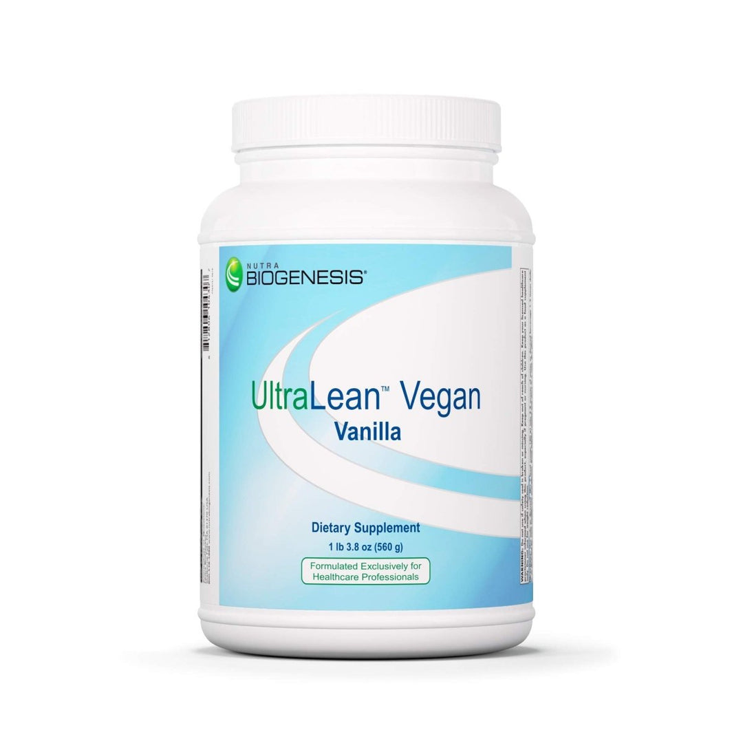 Nutra BioGenesis - UltraLean Vegan Vanilla - Functional Food Shake, Powdered Nutritional Beverage, Plant Based Protein Supplement - 1.2 Lb - The Oasis of Health