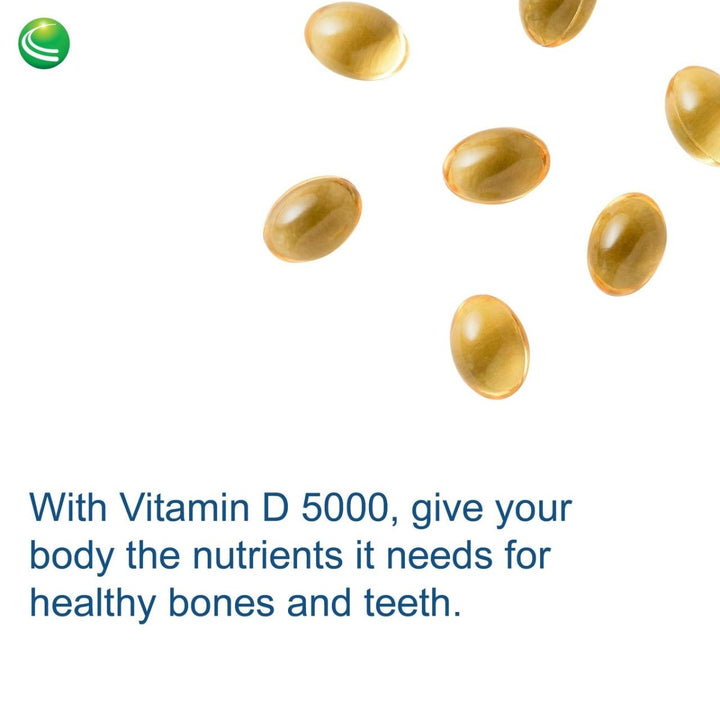 Nutra BioGenesis - Vitamin D 5000 - Vitamin D3 5000 IU to Help Support Calcium Absorption and Immune Function - 90 Softgels - The Oasis of Health