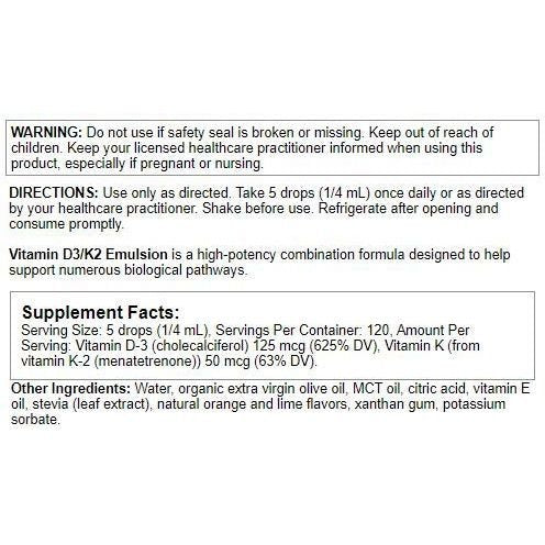 Nutra BioGenesis Vitamin D3 - K2 Emulsion - 1 Ounce - The Oasis of Health