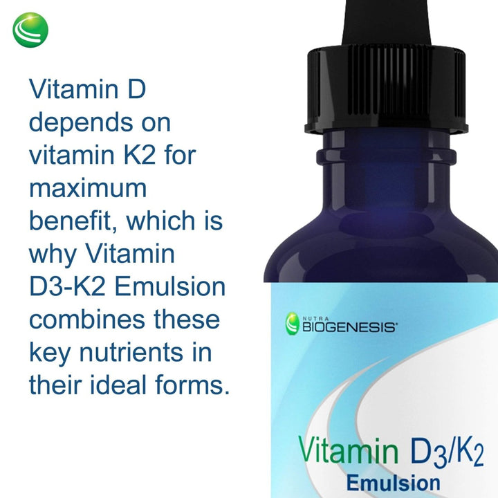Nutra BioGenesis Vitamin D3 - K2 Emulsion - 1 Ounce - The Oasis of Health