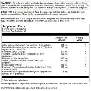 Nutra BioGenesis - White Willow Forte - 120 Capsules 01232 - The Oasis of Health