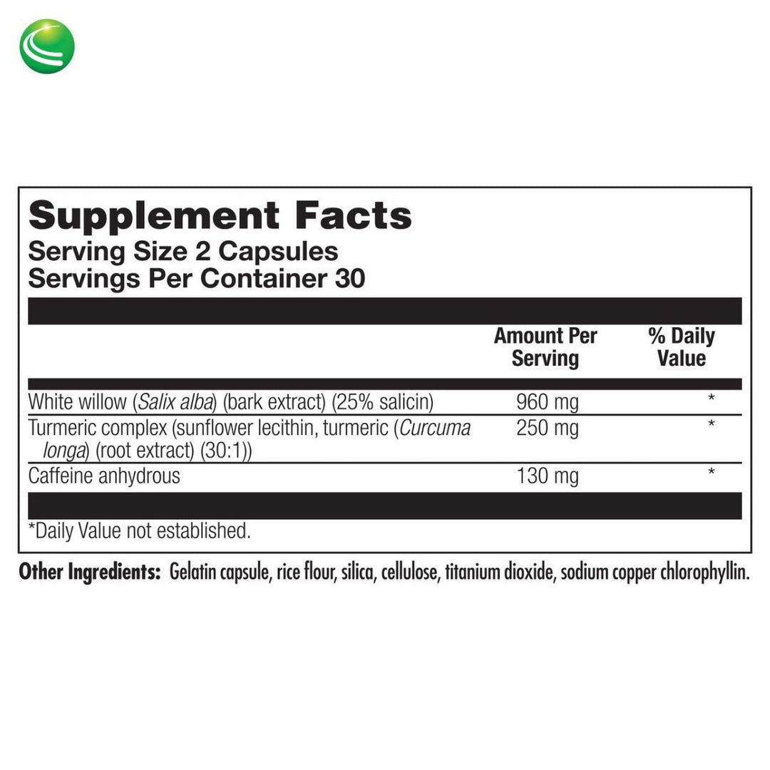 Nutra BioGenesis - White Willow Plus - White Willow Bark Extract, Caffeine, Curcumin and BioPerine to Help Support Body's Normal Response - Gluten Free, Vegan, Non - GMO - 60 Capsules - The Oasis of Health