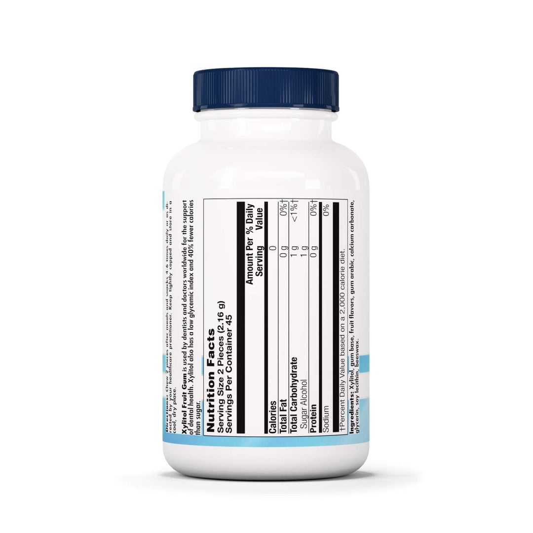 Nutra BioGenesis Xylitol Gum - Xylitol and Beeswax for Oral Care and Dental Health - 90 Pieces, 1 Bottle - The Oasis of Health