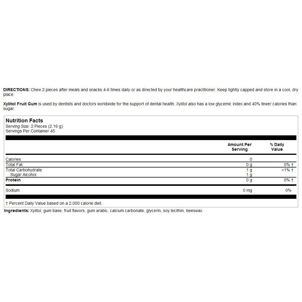 Nutra BioGenesis Xylitol Gum - Xylitol and Beeswax for Oral Care and Dental Health - 90 Pieces, 1 Bottle - The Oasis of Health