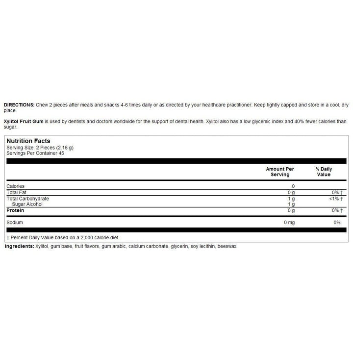 Nutra BioGenesis Xylitol Gum - Xylitol and Beeswax for Oral Care and Dental Health - 90 Pieces, 1 Bottle - The Oasis of Health