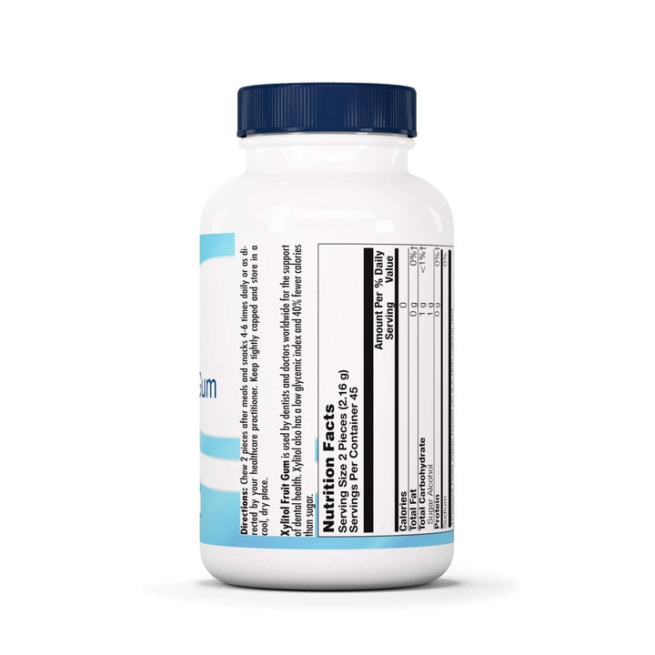 Nutra BioGenesis Xylitol Gum - Xylitol and Beeswax for Oral Care and Dental Health - 90 Pieces, 1 Bottle - The Oasis of Health