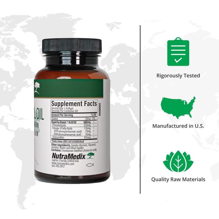 NutraMedix Antarctic Krill Oil 500mg - (60 Softgels) - The Oasis of Health