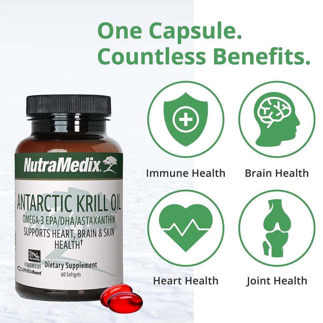 NutraMedix Antarctic Krill Oil 500mg - (60 Softgels) - The Oasis of Health