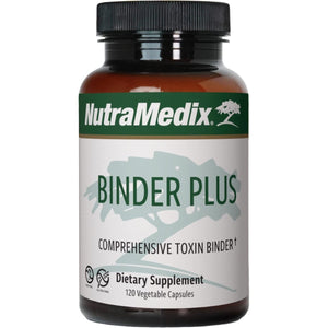 NutraMedix Binder Plus - Comprehensive Toxin Binder & Body Detoxifier - Prebiotic Antioxidant Support + Inulin, Bentonite, Aloe Vera, Activated Charcoal, Fulvic Minerals & Chitosan (120 Capsules) - The Oasis of Health