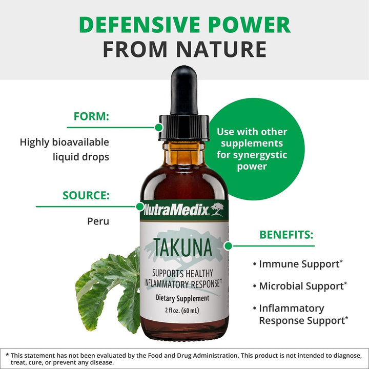 NutraMedix Immune Support Supplement - Made with Takuna Blanca Bark Extract - Bioavailable, Fast - Absorbing Liquid Vitamins for Women & Men (1oz / 30ml) - The Oasis of Health