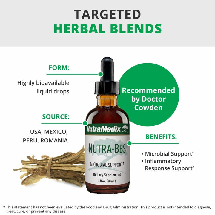 Nutramedix Nutra BBS - Liquid Herbal Supplement for Digestive & Immune Support - Elecampane Root & BlackBerry Leaves Extract for Gut Health - Immunity Booster Supplement (60mL) - The Oasis of Health