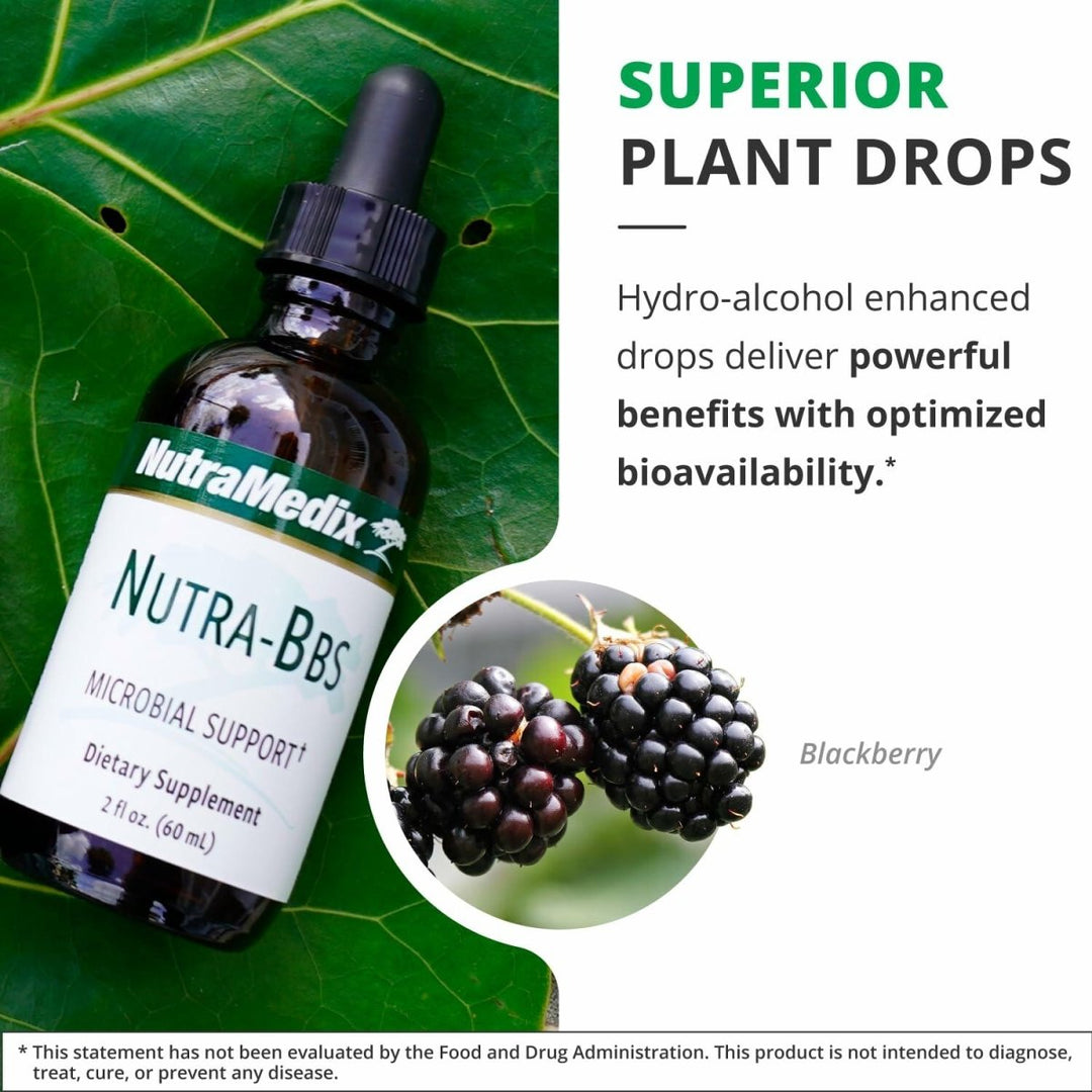 Nutramedix Nutra BBS - Liquid Herbal Supplement for Digestive & Immune Support - Elecampane Root & BlackBerry Leaves Extract for Gut Health - Immunity Booster Supplement (60mL) - The Oasis of Health