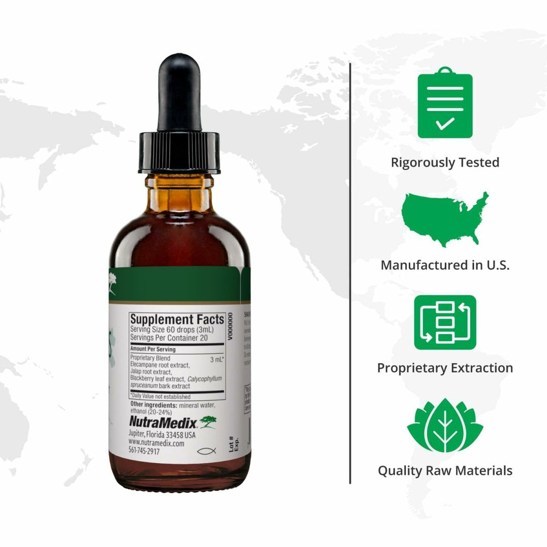Nutramedix Nutra BBS - Liquid Herbal Supplement for Digestive & Immune Support - Elecampane Root & BlackBerry Leaves Extract for Gut Health - Immunity Booster Supplement (60mL) - The Oasis of Health