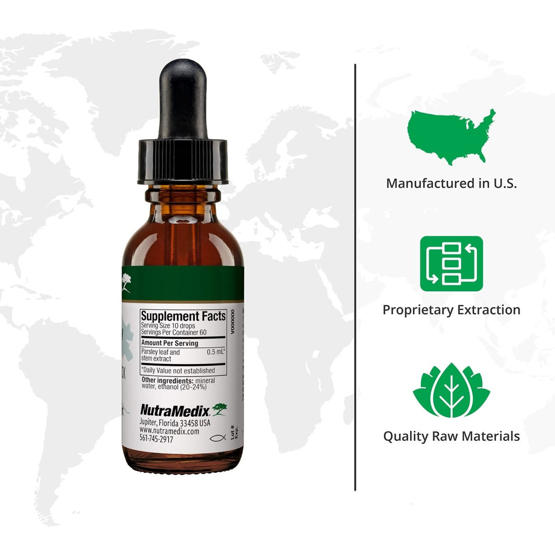 NutraMedix Parsley Herbal Supplement - Parsley Leaf and Stem Extract - Antioxidant Support, Body Detox &amp; Cleanse Support - Liquid Herbal Supplements for Immune Health (1oz / 30ml) - The Oasis of Health