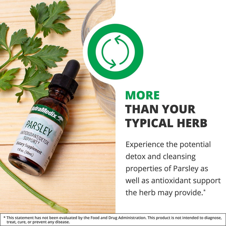 NutraMedix Parsley Herbal Supplement - Parsley Leaf and Stem Extract - Antioxidant Support, Body Detox &amp; Cleanse Support - Liquid Herbal Supplements for Immune Health (1oz / 30ml) - The Oasis of Health