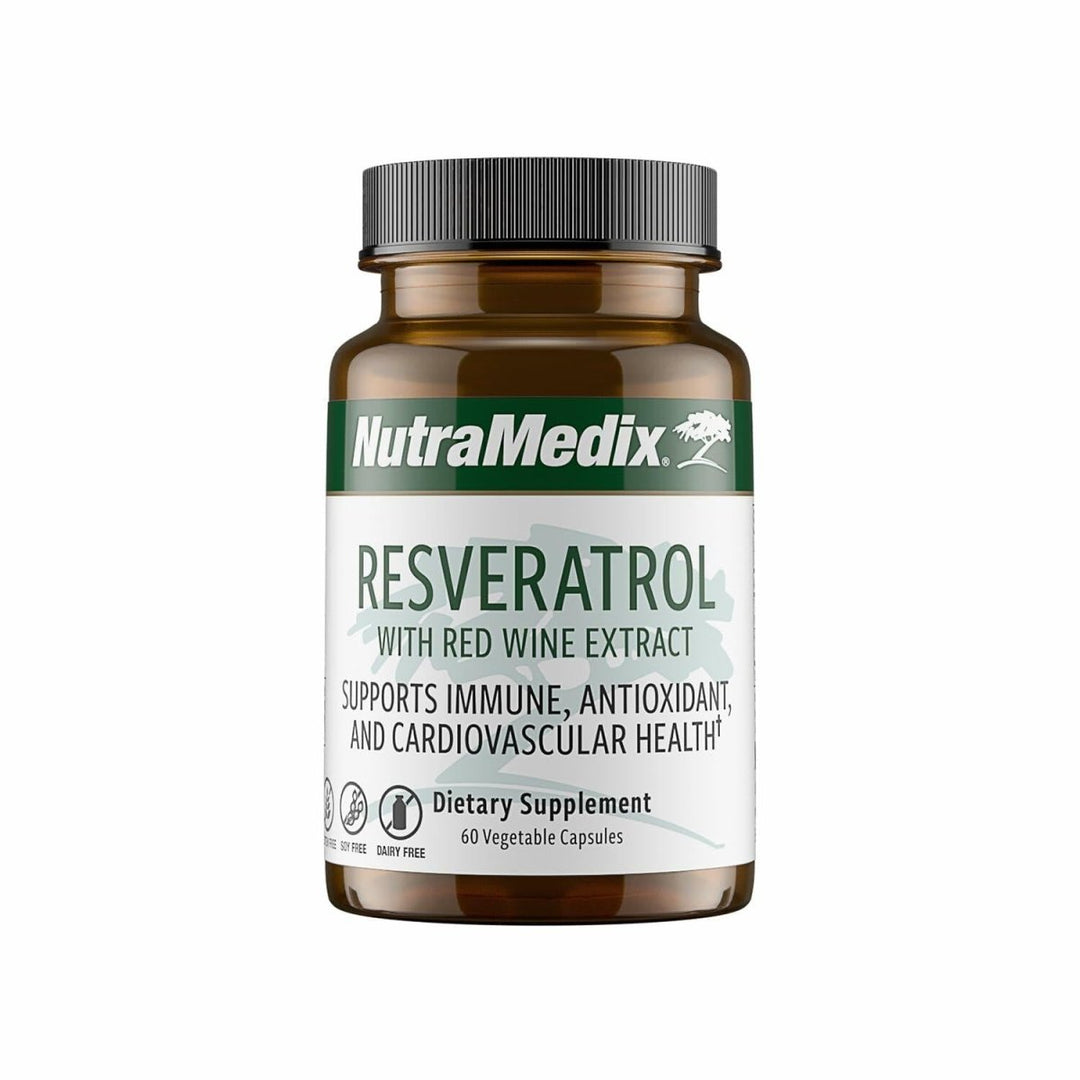 NutraMedix Resveratrol Capsules - Bioavailable Antioxidants Supplement from Red Wine Extract + Grape Skins - 200mg Japanese Knotweed for Immune & Cardiovascular Support (60 Capsules) - The Oasis of Health