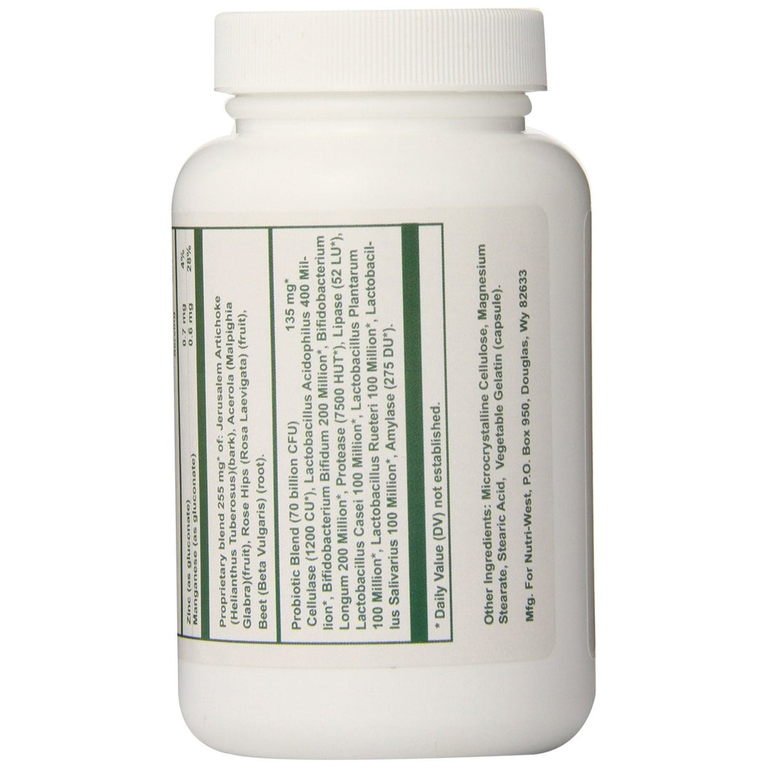 nutri - west Total Probiotics 120 Capsules, 2.4 Ounce - The Oasis of Health