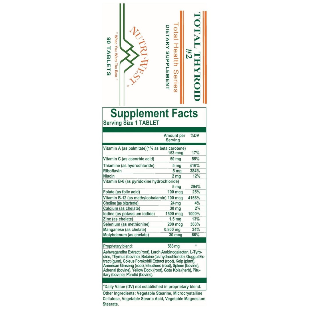 Nutri - West - Total Thyroid 2 90 ct - The Oasis of Health