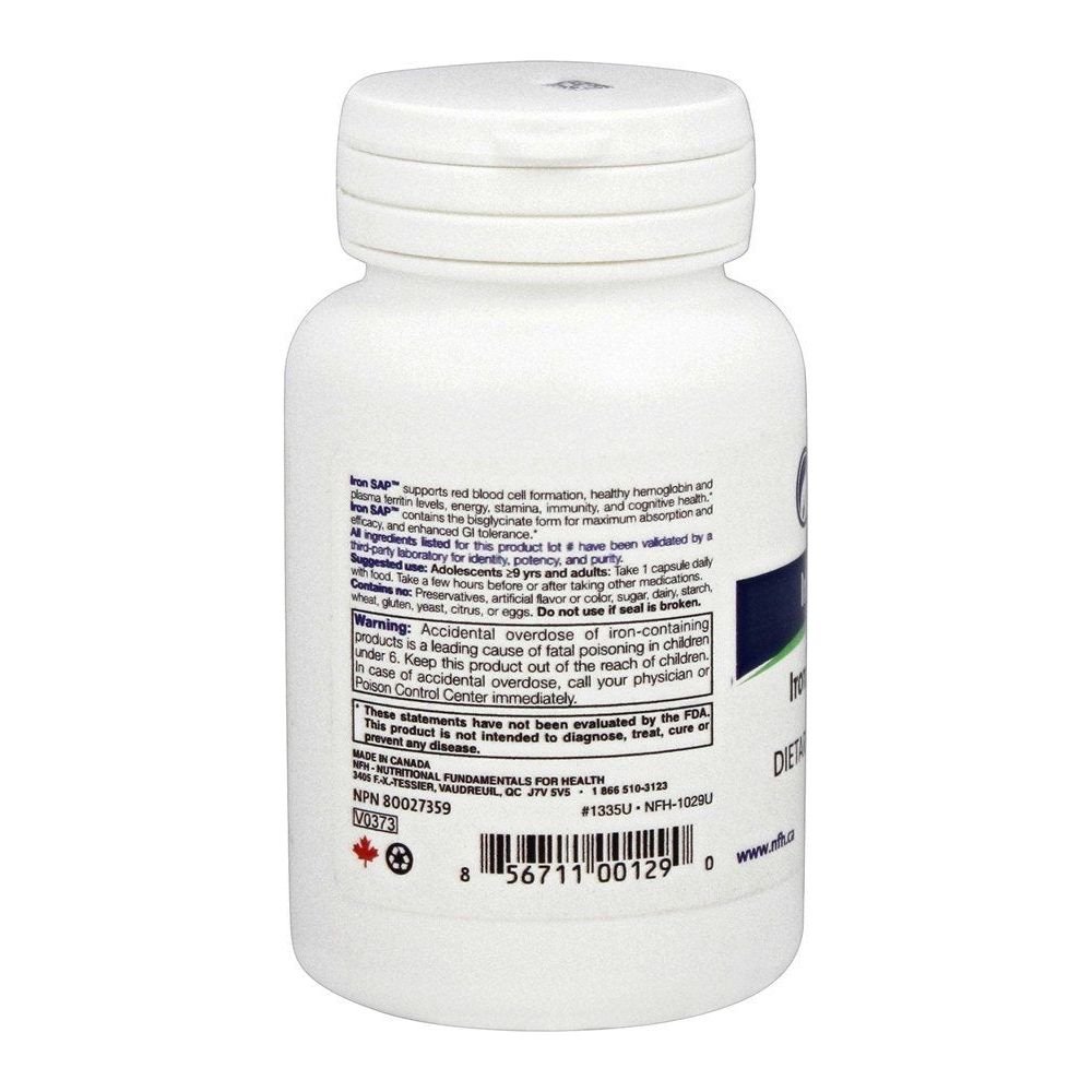 Nutritional Fundamentals for Health Iron SAP 60 caps NP - The Oasis of Health