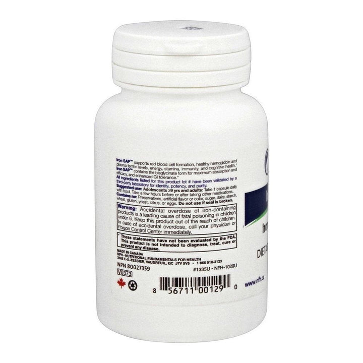 Nutritional Fundamentals for Health Iron SAP 60 caps NP - The Oasis of Health