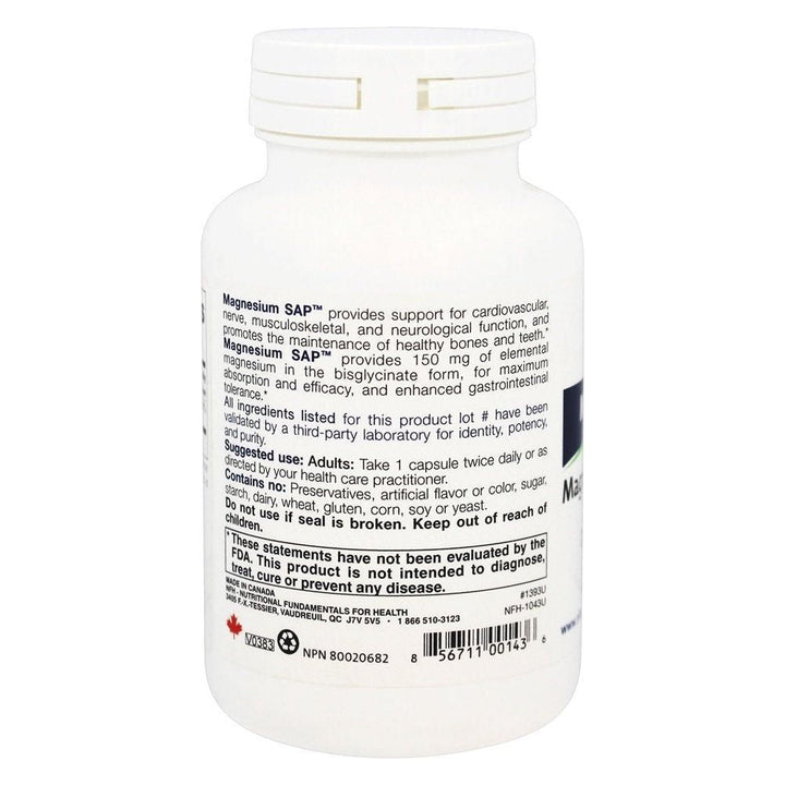 Nutritional Fundamentals for Health Magnesium SAP 90 caps - The Oasis of Health