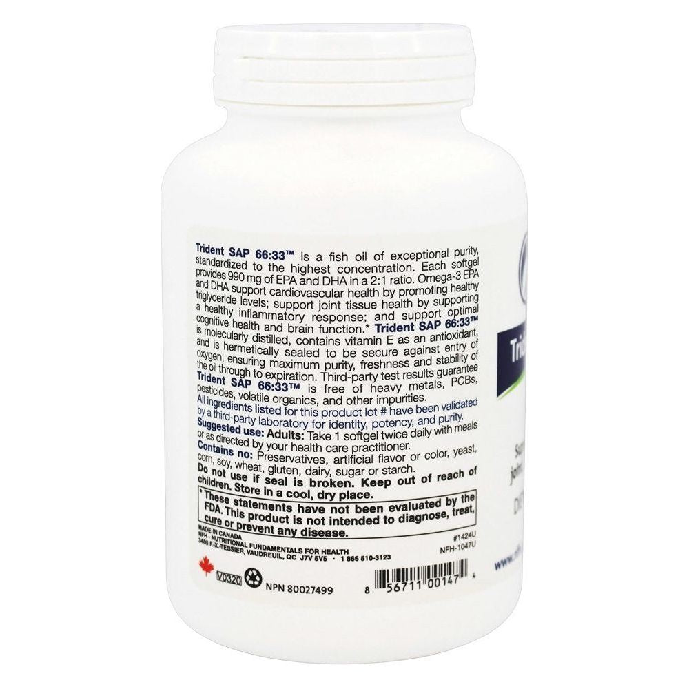 Nutritional Fundamentals for Health Trident SAP 66:33 120 gels - The Oasis of Health