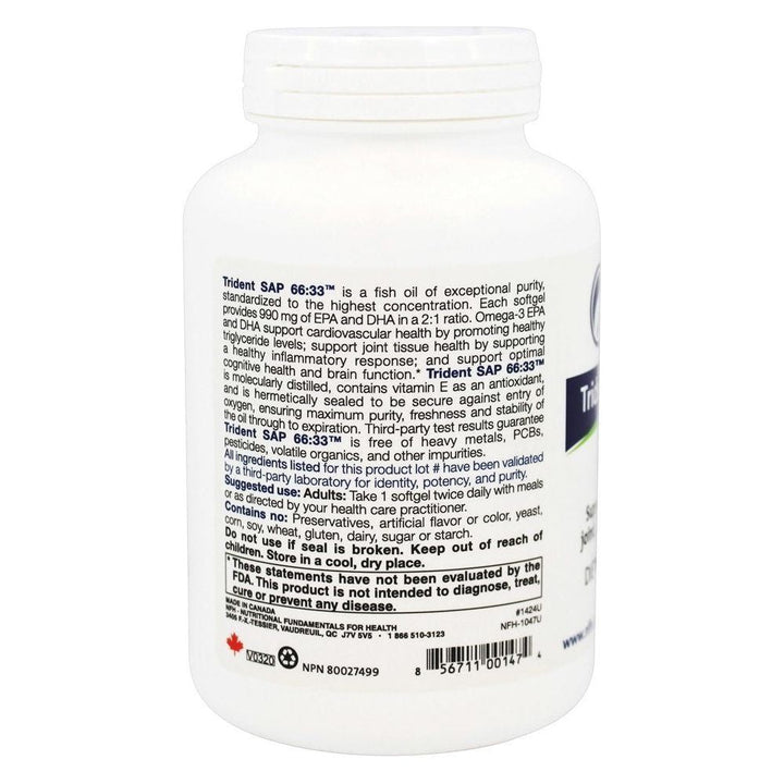 Nutritional Fundamentals for Health Trident SAP 66:33 120 gels - The Oasis of Health