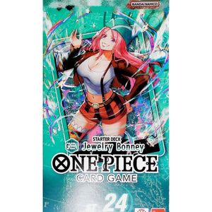 One Piece ST - 24 English New Sealed Jewelry Bonney Starter Deck Card Game Doflamingo Luffy. Exdevium Games trading as Asmodee UK. Each of the six Starter Deck Bundles include 1 50 - card deck ready to play, 1 leader card, 10 Don.. Cards, 1 Playsheet and 1 - The Oasis of Health