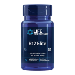 Life Extension B12 Elite, adenosylcobalamin, methylcobalamin, Two Active Forms for Brain Health & Dopamine Production, Non-GMO, Gluten-Free, Vegetarian, 60 lozenges - The Oasis of Health