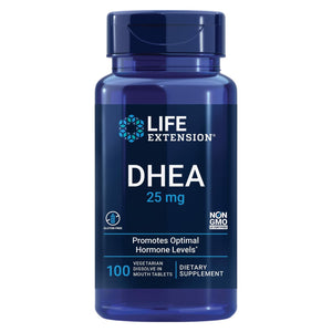 Life Extension DHEA 25 mg – For Hormone Balance, Immune Support, Sexual Health and Anti-Aging - Supports Memory & Mood - Non-GMO, Gluten-Free, Vegetarian - 100 Dissolve-In-Mouth Tablets - The Oasis of Health
