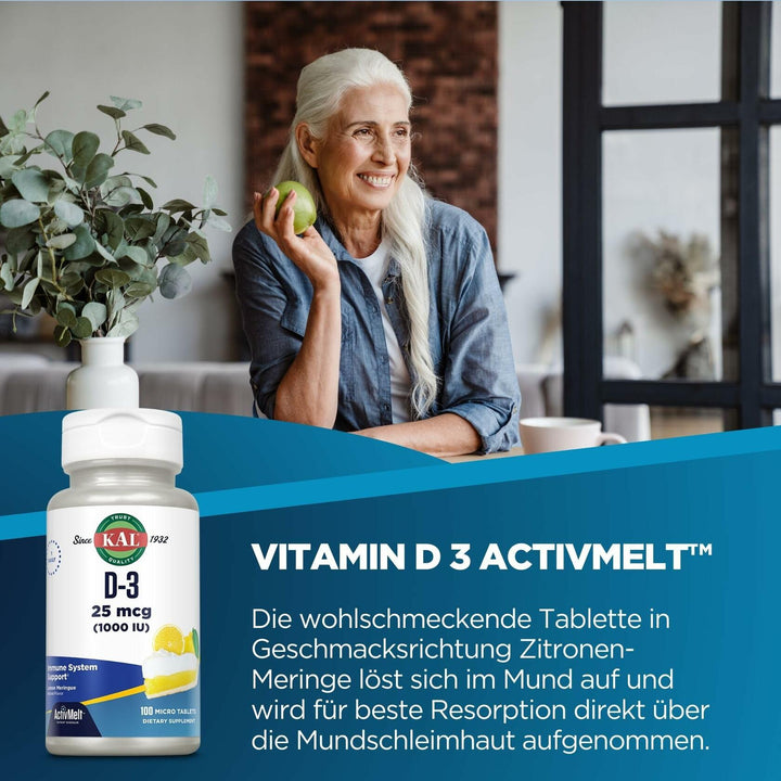 KAL Vitamin D-3 1000 IU 100ct