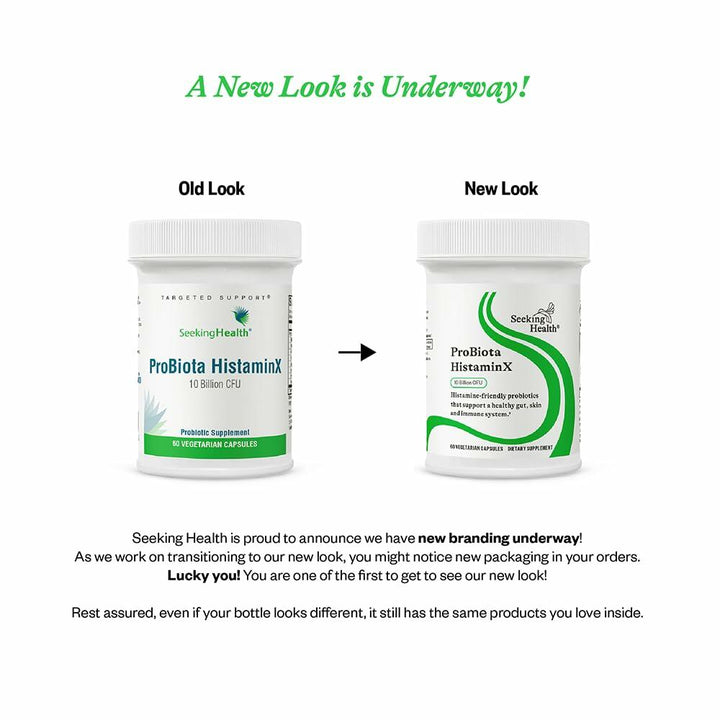 Seeking Health ProBiota HistaminX, 10 Billion CFU Low-Histamine Probiotic Supplement for Gut Health, Microbiome Balance, Digestive Comfort for Histamine Intolerance, Vegan &amp; Vegetarian (60 Capsules)