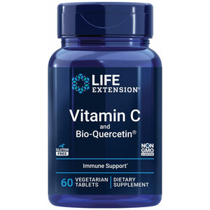Life Extension Vitamin C and Bio-Quercetin®, Cardiovascular Health Supplement, Immune Support, Highly absorbable, quercetin, Vitamin C, Gluten Free, Non-GMO, Vegetarian, 60 Tablets