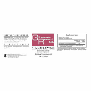 Cardiovascular Resarch Serraflazyme Serrapeptase Enzymes 200 Stay Fresh Enteric Coated 5 mg Tablets (100 x 2 Packs) - The Oasis of Health
