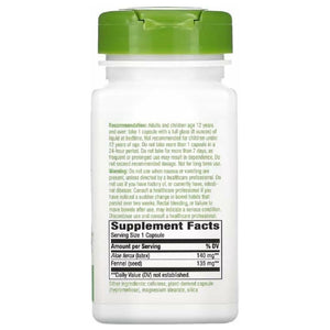 Nature's Way Aloe Latex with Fennel 140 milligrams 100 Vegetarian Capsules. Pack of 6 Bottles. - The Oasis of Health
