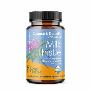 Herb Pharm Milk Thistle Seed Extract w/140 mg Silymarin for Liver Support - 60 Vegetarian Capsules - The Oasis of Health