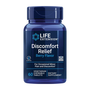 Life Extension Pea Discomfort Relief (Berry Flavor) for Occasional Minor Pain & Discomfort – Palmitoylethanolamide Supplement - Gluten-Free, Non-GMO, Vegetarian – 60 Chewable Tablets - The Oasis of Health