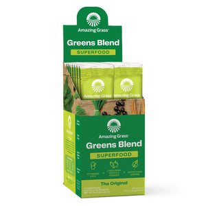 Amazing Grass Greens Blend Superfood: Super Greens Powder Smoothie Mix with Spirulina, Chlorella, Beet Root Powder, Digestive Enzymes, Prebiotics & Probiotics, Original, 15 Servings (Packaging May Vary)