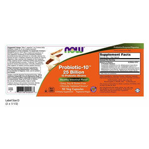 Now Foods Probiotic-10 25 Billion 50 Vcaps - 2926 - The Oasis of Health