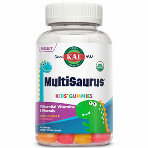 KAL MultiSaurus Multivitamin Gummies, USDA Organic Multivitamin for Kids, Healthy Bones, Immune & Energy Support, Vegan & Gluten Free, No Artificial Flavors or Colors, 30 Servings, 60 Gummies