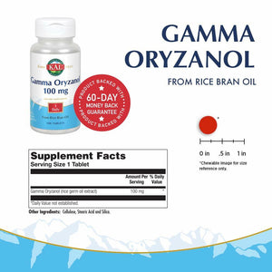 KAL Gamma Oryzanol 100 mg | Powerful Antioxidant for Healthy Aging, Exercise & Lipid Balance Support | ActivTab Rapid Disintegration | 100 Tablets