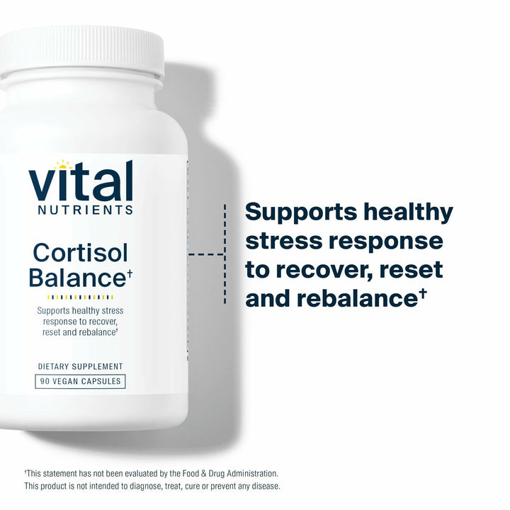 Vital Nutrients Cortisol Balance | Vegan Stress Relief Supplement | Cortisol Manager Supports Energy &amp; Stress Levels | Ashwagandha &amp; Magnesium for Relaxation | Gluten, Dairy, Soy Free | 90 Capsules - The Oasis of Health